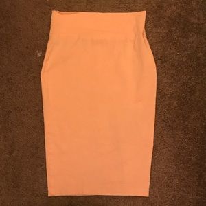 High Waisted Peach Skirt