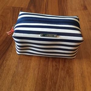 Stella & Dot makeup pouf.  Blue and white stripe