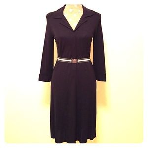 Navy Dress with Belt