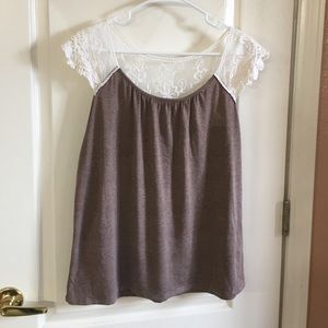 Brown shirt with embroidered back