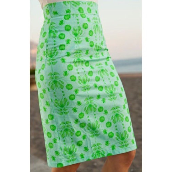 EUC Shabby Apple Teal Printed Pencil Skirt (XS)