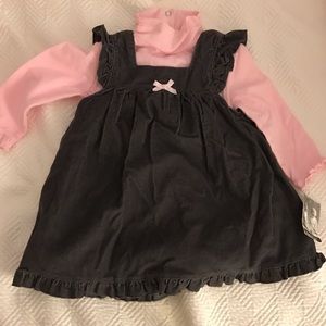 Piper & Posie pink denim dress with turtleneck