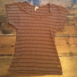 Brown and mocha striped BKE shirt