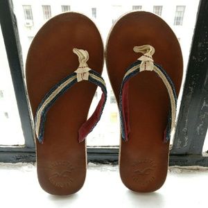 Beaded Leather Flip-flops