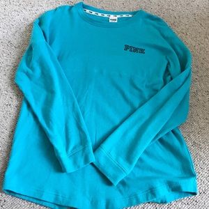 PINK Victoria Secret green-blue crewneck