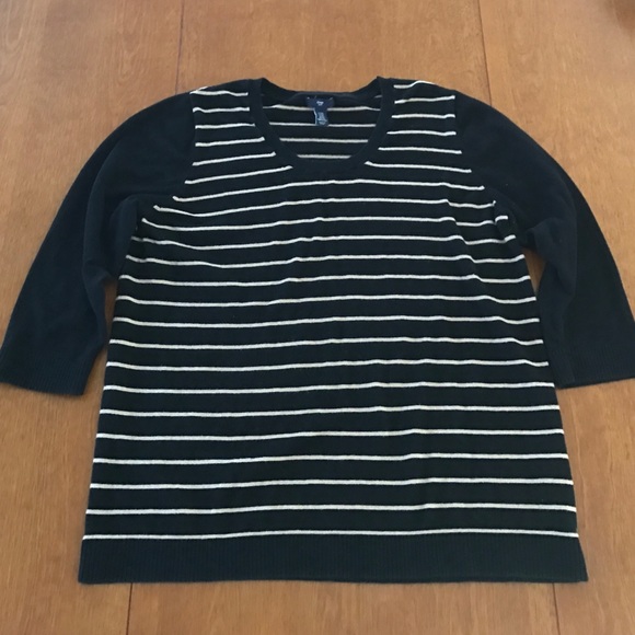 Black and cream striped sweater