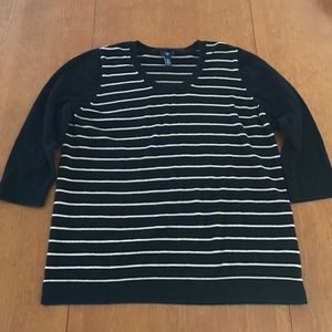 Black and cream striped sweater