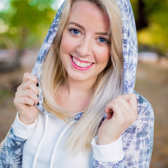 Tie dye paneled hoodie - Ivory