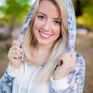 Tie dye paneled hoodie - Ivory