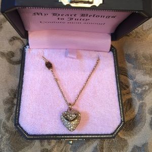 Juicy Couture bling heart pendant necklace