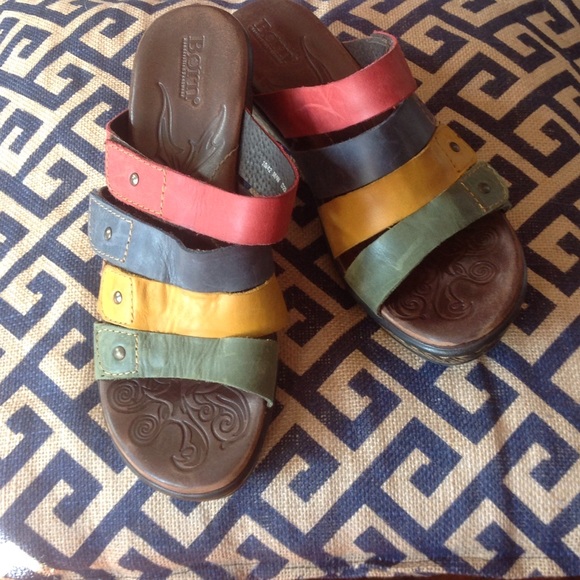 Multicolored Born Wedge Clog Heel Sandal Women 10