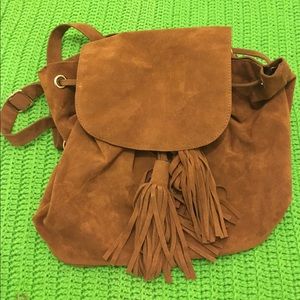 Faux Suede Backpack