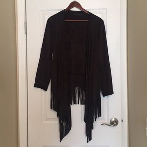 Zara suede fringe jacket
