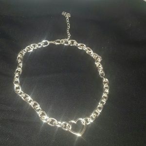 heart choker chain necklace