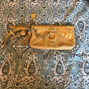 Juicy couture yellow leather wristlet