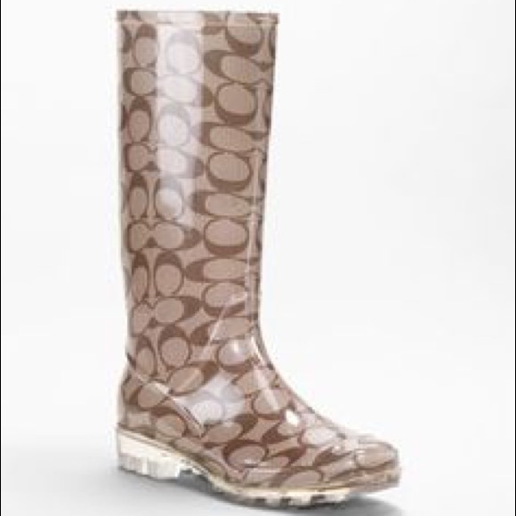 coach signature rain boots