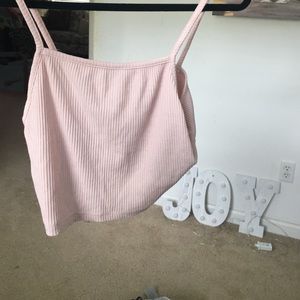 BRAND NEW Baby pink ribbed halter top