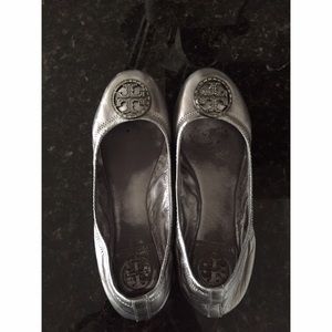 Tory Burch Silver Flats