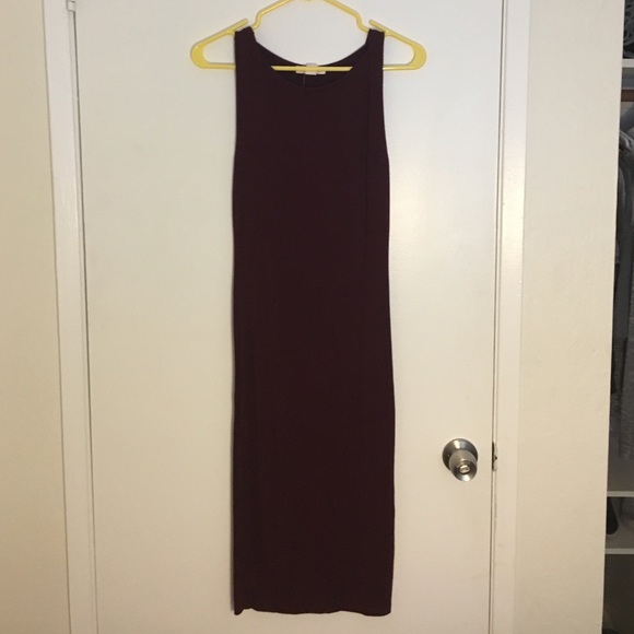 Deep burgundy bodycon dress
