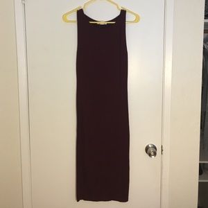 Deep burgundy bodycon dress