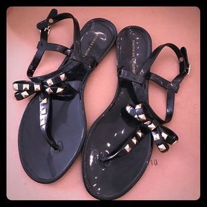 Studded Bow Black Chinese Laundry Sandals