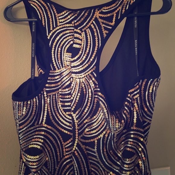 NWT Black and Gold Sequin Party Dress Sz 16