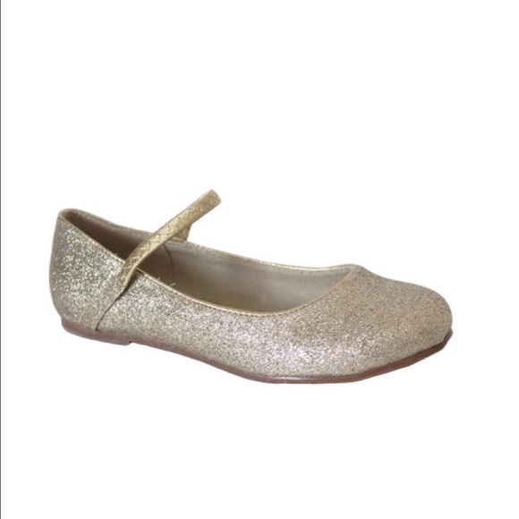 Soft gold glitter elastic Mary Jane size 3, 4,5,6