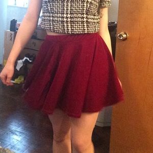 Red Velvet Skater Skirt