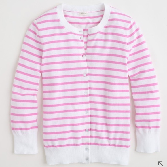 J. Crew Factory Clare cardigan in blue stripe