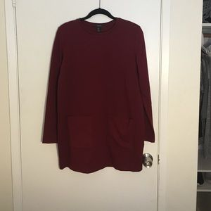 Burgundy box style mini dress