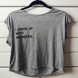 Grey & Black crop-top