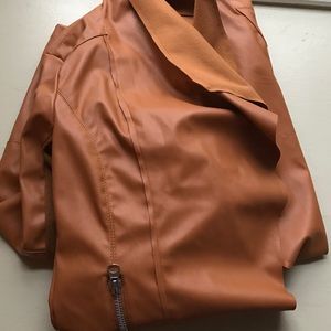 Tan thin leather jacket