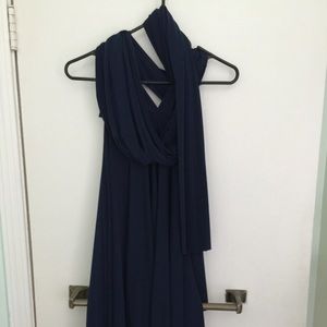 Twobirds Navy Blue Bridesmaid dress short length