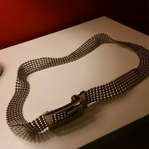 Silver chain belt