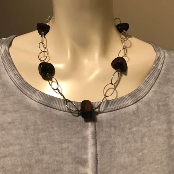Silpada .925 ebony wood sterling silver necklace! - Picture 1 of 2