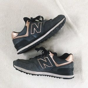 New Balance Precious Metals 574 graphite rose gold