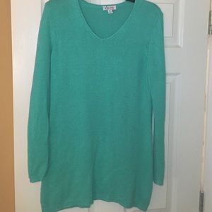 Turquoise Tunic Length Sweater
