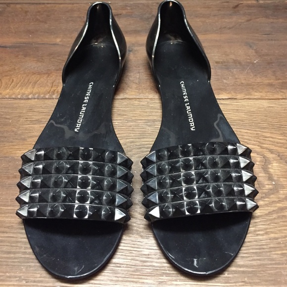 Chinese Laundry Shoes - Chinese Laundry Black Studded Flats