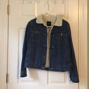 Fur lined jean jacket