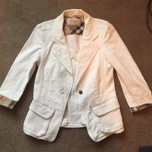 Burberry London white Jean blazer