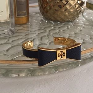 Tory Burch Leather Bow Cuff