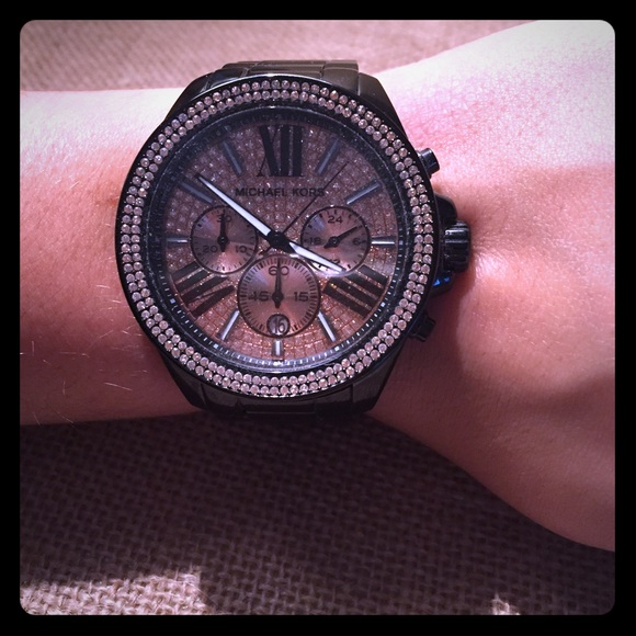 Black & Rose Gold Michael Kors Watch
