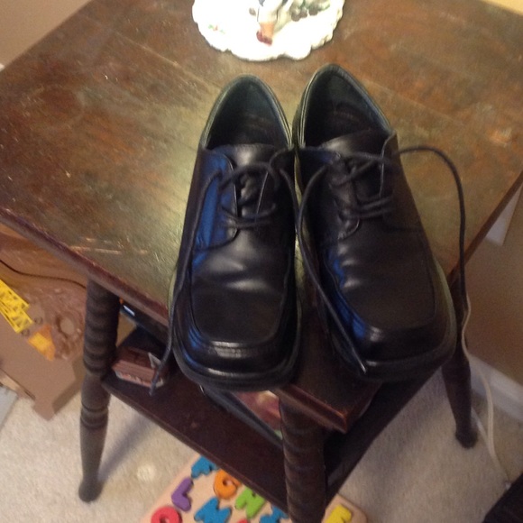 Little Boys .Black Tie Up Dress Shoes/Leather