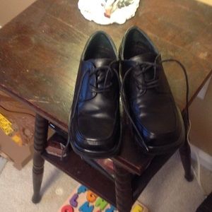 Little Boys .Black Tie Up Dress Shoes/Leather