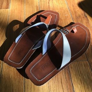 Authentic Prada leather buckle sandals