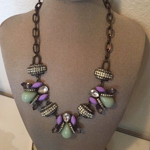 Bronze, purple & green necklace.