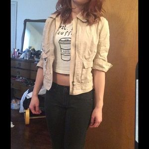 Tan Express cropped jacket