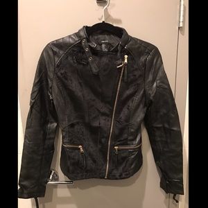 Faux Leather + Faux Fur Jacket - S