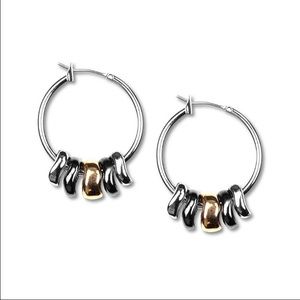 Nine West Tri-Tone Shaky Hoop Earrings