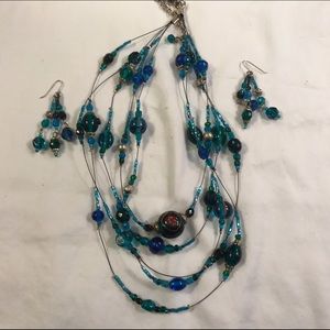 Chico's turquoise necklace and earrings.